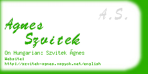 agnes szvitek business card